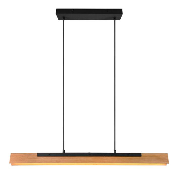 Lampada a sospensione in legno marrone, Neville, 25W, 3000K LED, dimmer in 3 fasi