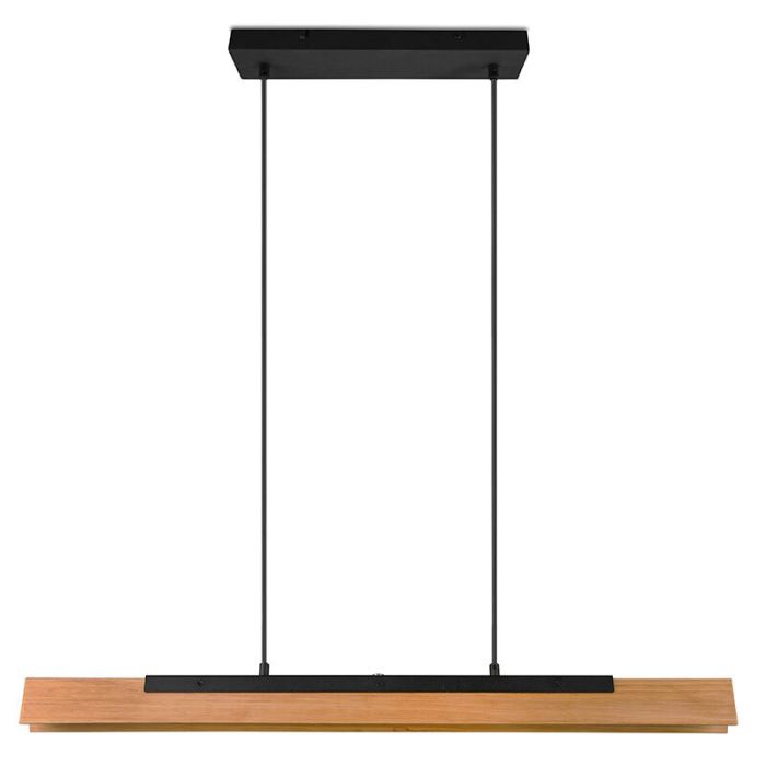 Lampada a sospensione in legno marrone, Neville, 25W, 3000K LED, dimmer in 3 fasi