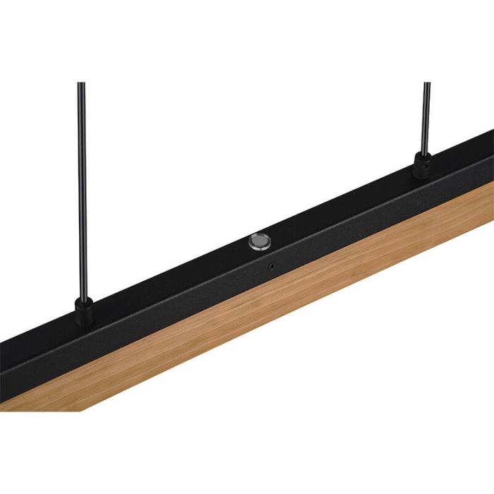 Lampada a sospensione in legno marrone, Neville, 25W, 3000K LED, dimmer in 3 fasi