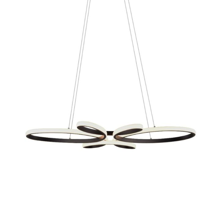 Lampada a sospensione per tavolo da pranzo design nera, Vikash, 32W, 3000K LED, dimmer in 3 fasi