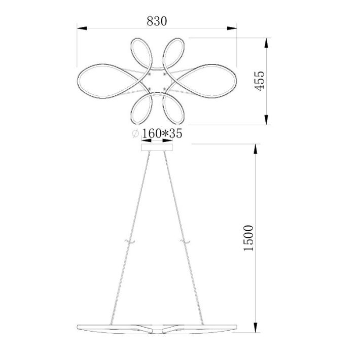 Lampada a sospensione per tavolo da pranzo design nera, Vikash, 32W, 3000K LED, dimmer in 3 fasi