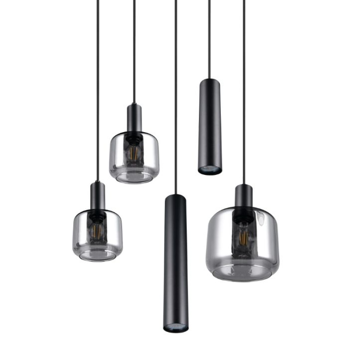 Lampada a sospensione per tavolo da pranzo design nera, Lahcen