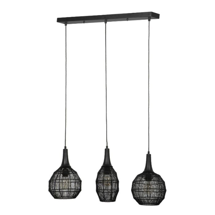 Lampada a sospensione rustica nera, Rins