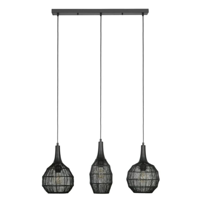 Lampada a sospensione rustica nera, Rins