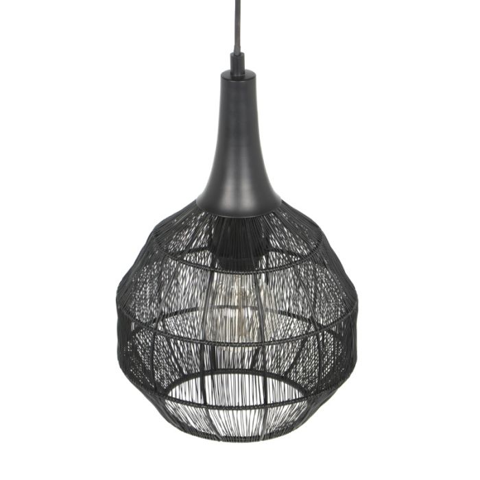 Lampada a sospensione rustica nera, Rins