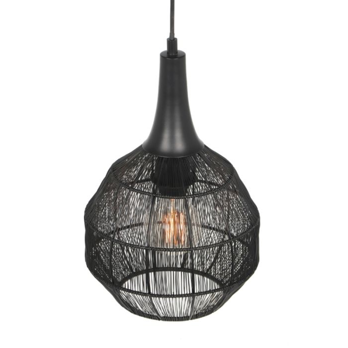 Lampada a sospensione rustica nera, Rins