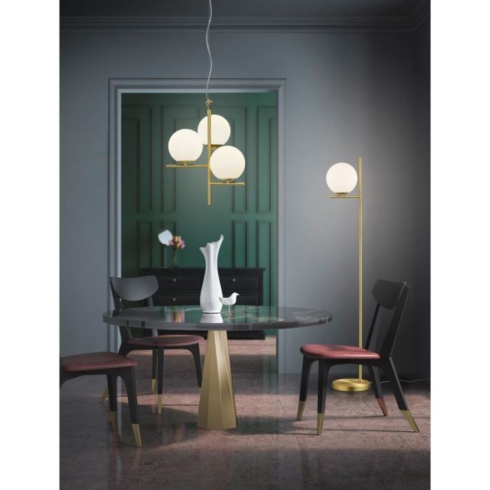 Lampada da terra moderna in ottone, Silkis, con interruttore