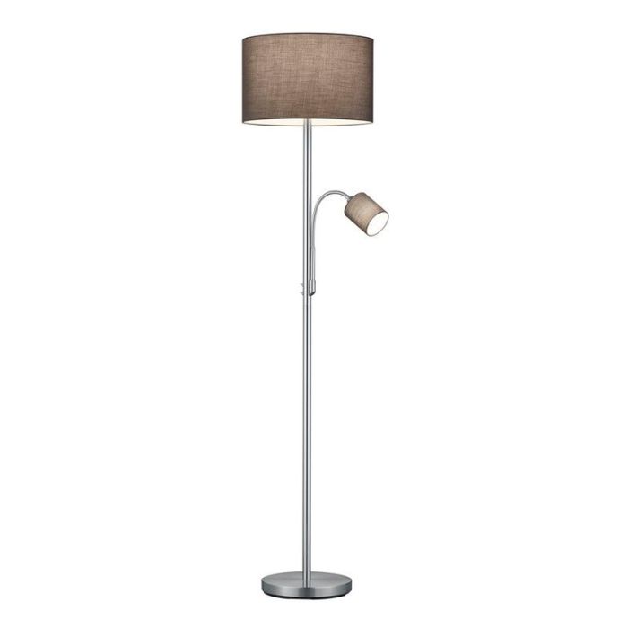 Lampada da terra moderna grigia, Ledbury, con interruttore