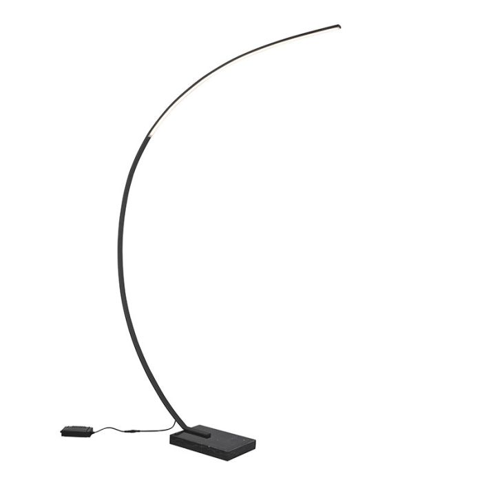 Lampada ad arco moderna nera, Yoel, 18W, 3000K LED, con interruttore