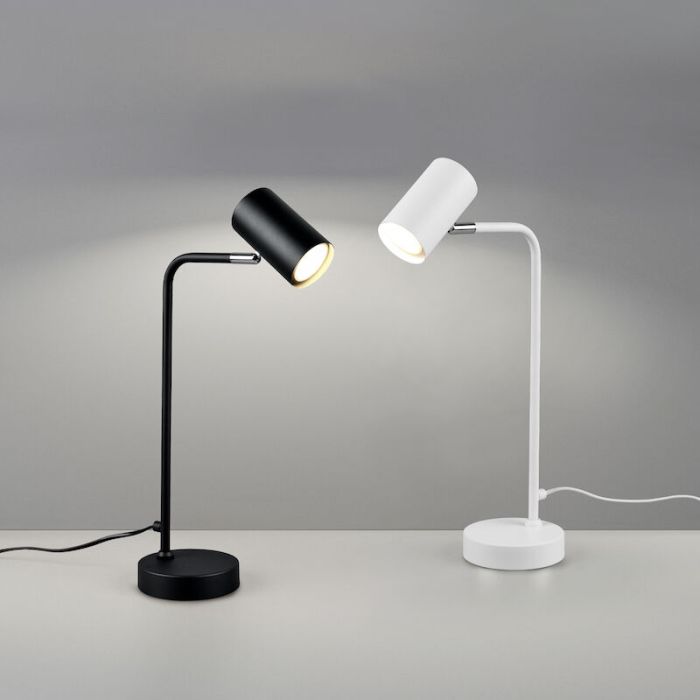 Lampada da tavolo moderna bianca, Kaso, con interruttore