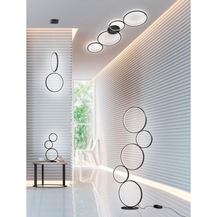 Lampada da tavolo moderna nera, Robon, 17W, 3000K LED, con interruttore