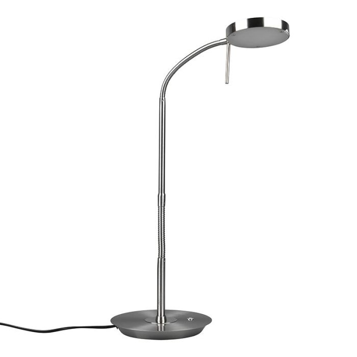 Lampada da tavolo moderna in nichel, Bilge, 12W, colore regolabile LED, con interruttore