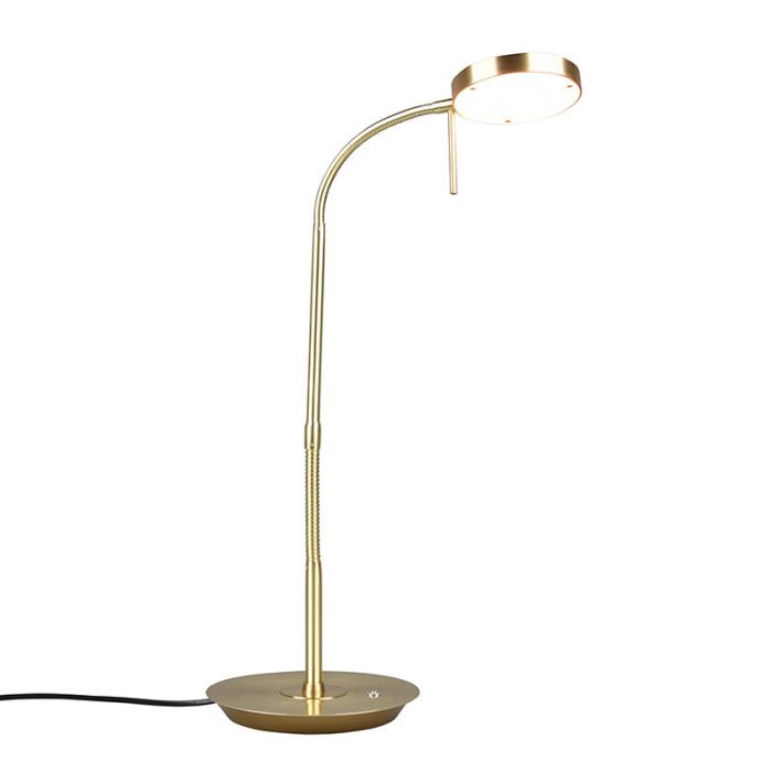 Lampada da tavolo moderna in ottone, Bilge, 12W, colore regolabile LED, con interruttore