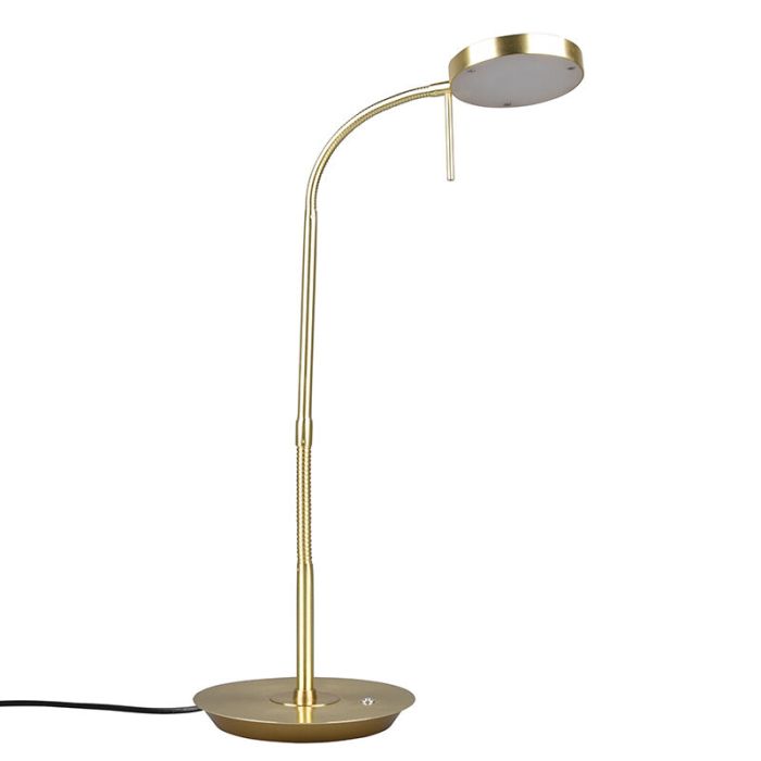 Lampada da tavolo moderna in ottone, Bilge, 12W, colore regolabile LED, con interruttore
