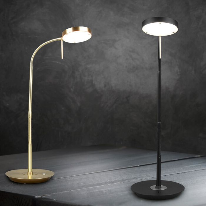 Lampada da tavolo moderna in ottone, Bilge, 12W, colore regolabile LED, con interruttore