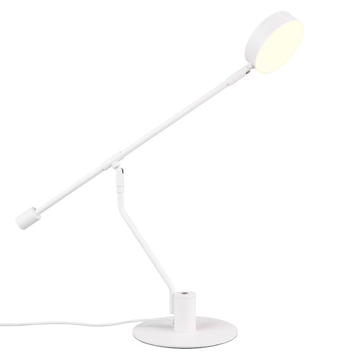 Lampada da tavolo moderna bianca, Koendert, 6W, white switch LED, controllo touch