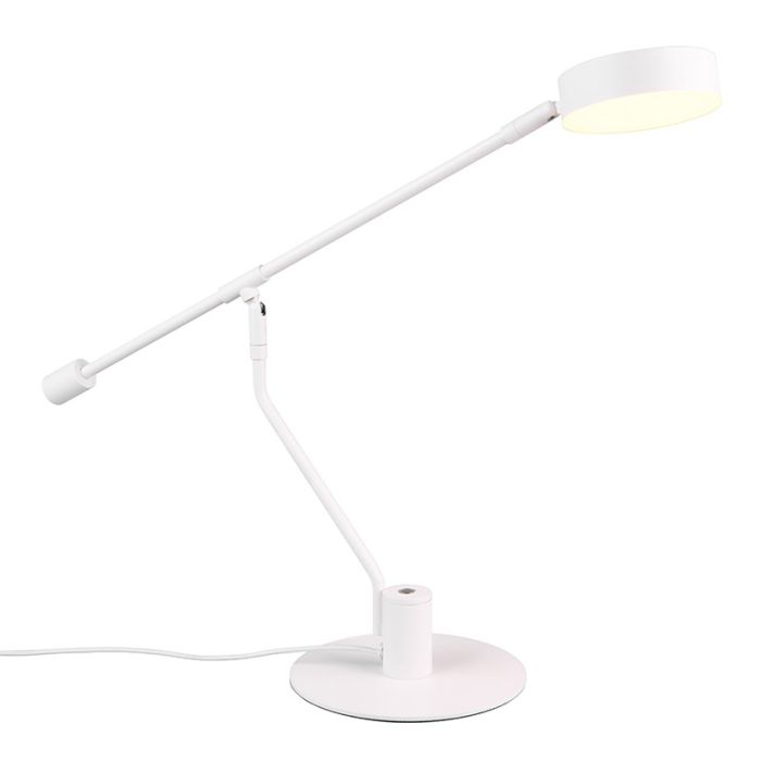 Lampada da tavolo moderna bianca, Koendert, 6W, white switch LED, controllo touch