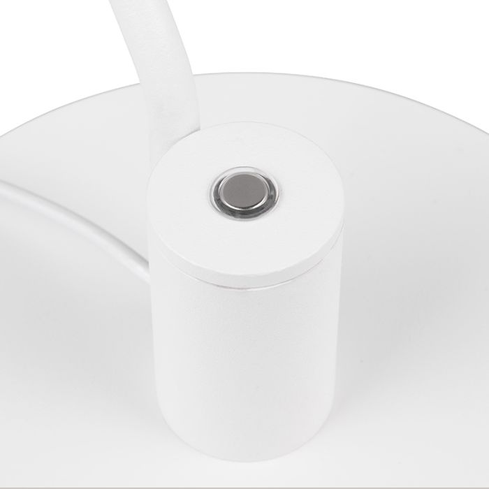 Lampada da tavolo moderna bianca, Koendert, 6W, white switch LED, controllo touch