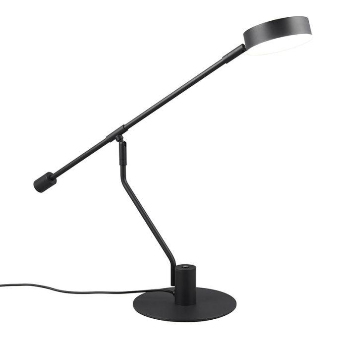 Lampada da tavolo moderna nera, Koendert, 6W, white switch LED, controllo touch