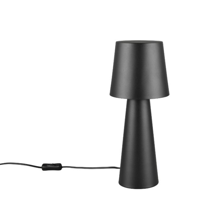 Lampada da tavolo moderna nera, Lillyam, con interruttore