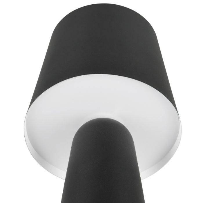 Lampada da tavolo moderna nera, Lillyam, con interruttore