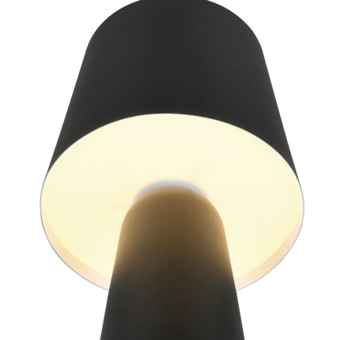 Lampada da tavolo moderna nera, Lillyam, con interruttore