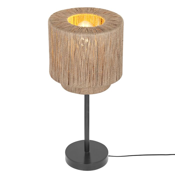 Lampada da tavolo rustica beige, Rinus