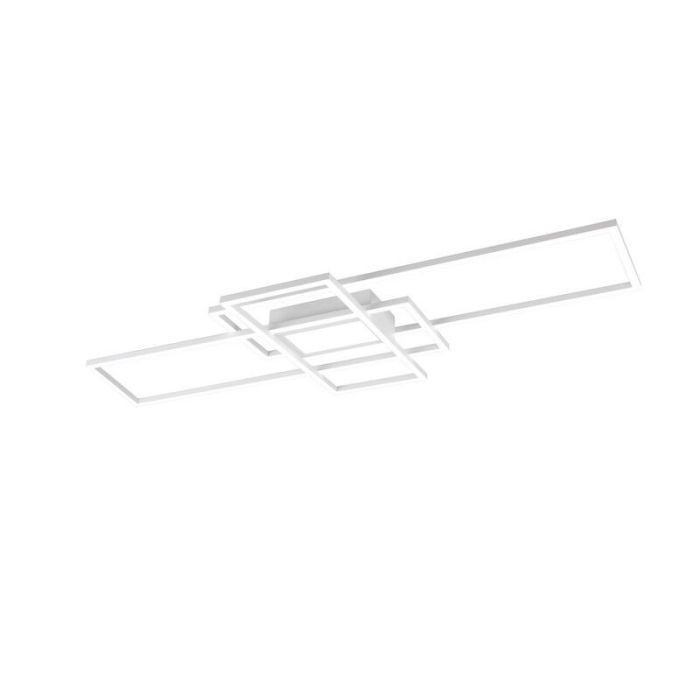 Plafoniera moderna bianca, Retan, 60W, bianco regolabile tra caldo e freddo LED, con telecomando