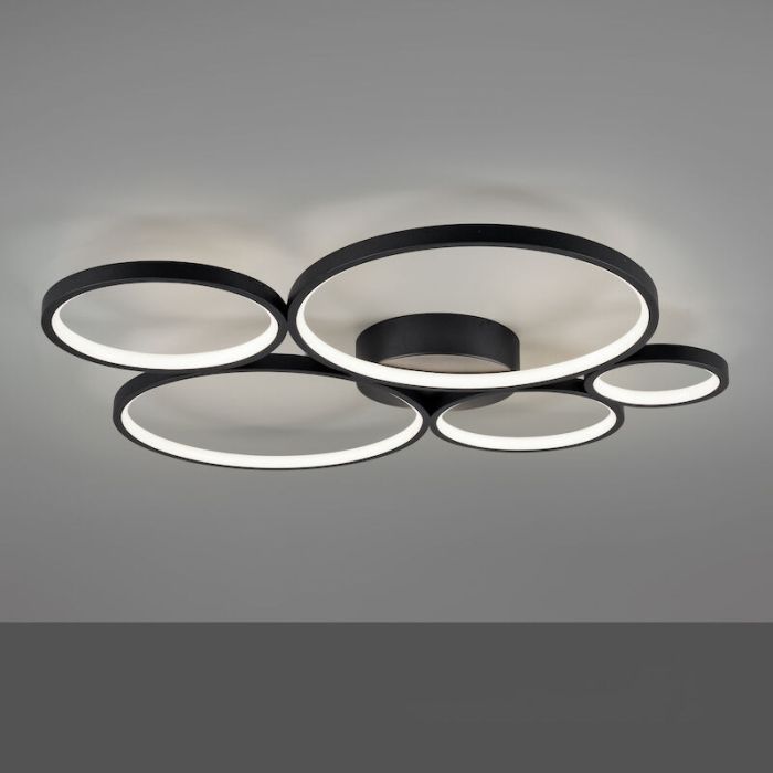 Plafoniera moderna nera, Robon, 49W, 3000K LED