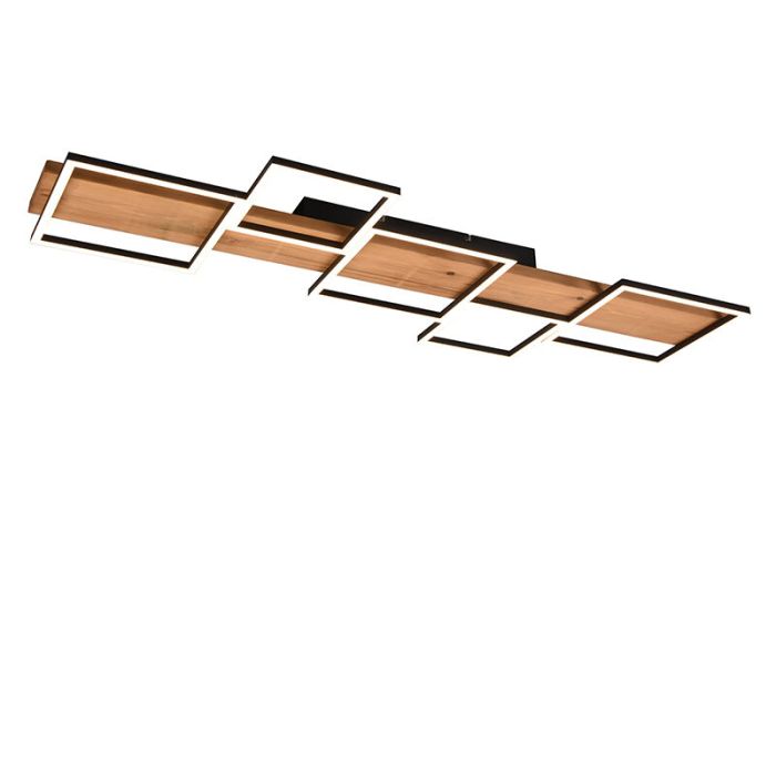 Plafoniera in legno marrone, Justian, 42W, 3000K LED, dimmer in 3 fasi