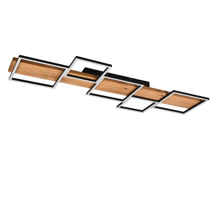Plafoniera in legno marrone, Justian, 42W, 3000K LED, dimmer in 3 fasi