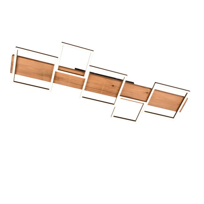Plafoniera in legno marrone, Justian, 42W, 3000K LED, dimmer in 3 fasi