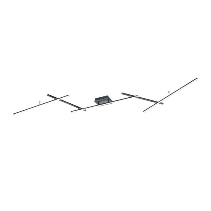 Plafoniera moderna nera, Nadja, 22W, RGBW LED, con telecomando