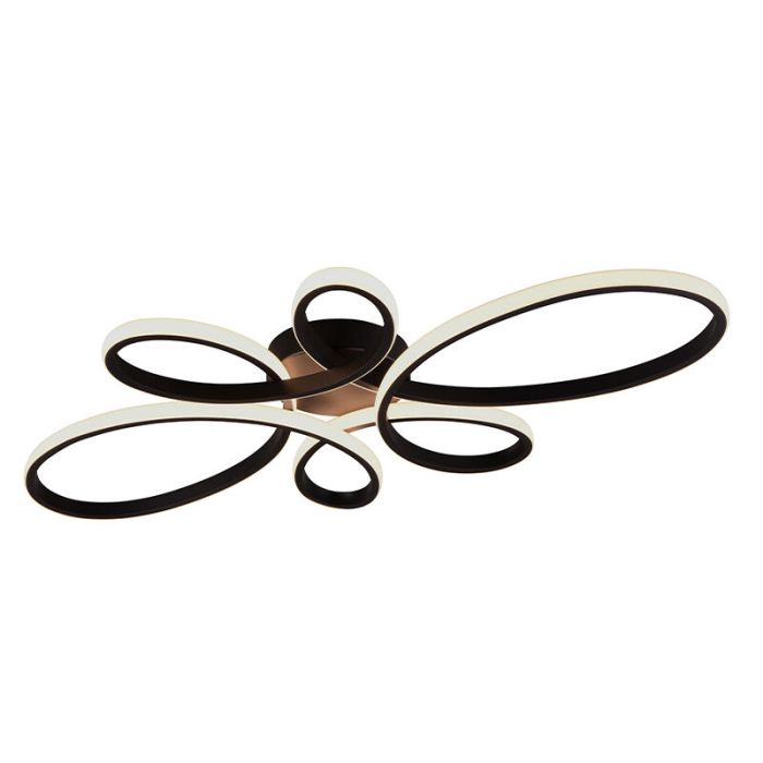 Lampada da soffitto design nera, Vikash, 32W, 3000K LED, dimmer in 3 fasi