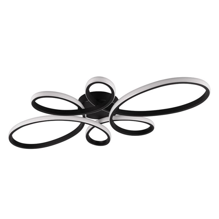 Lampada da soffitto design nera, Vikash, 32W, 3000K LED, dimmer in 3 fasi