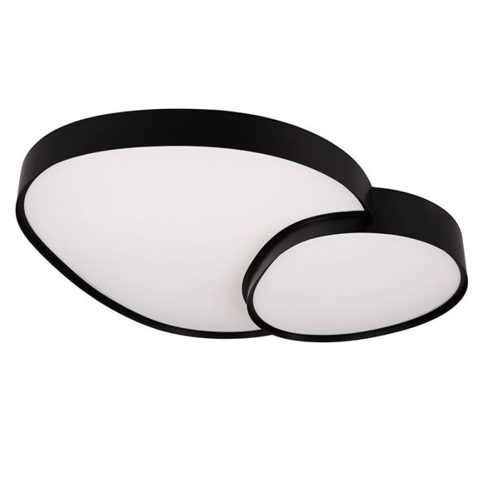 Lampada da soffitto nera metallo, Merwin, 51W, bianco regolabile tra caldo e freddo LED
