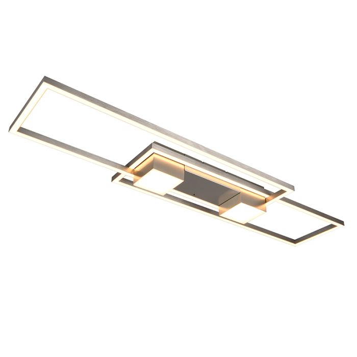 Plafoniera design in nichel, Sohaib, 37W, bianco regolabile tra caldo e freddo LED, dimmer in 3 fasi