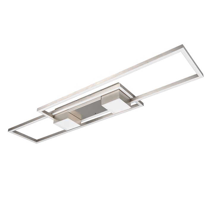 Plafoniera design in nichel, Sohaib, 37W, bianco regolabile tra caldo e freddo LED, dimmer in 3 fasi
