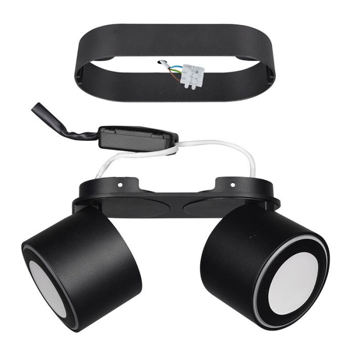 Plafoniera moderna nera, Jorno, 3,5W, 3000K LED