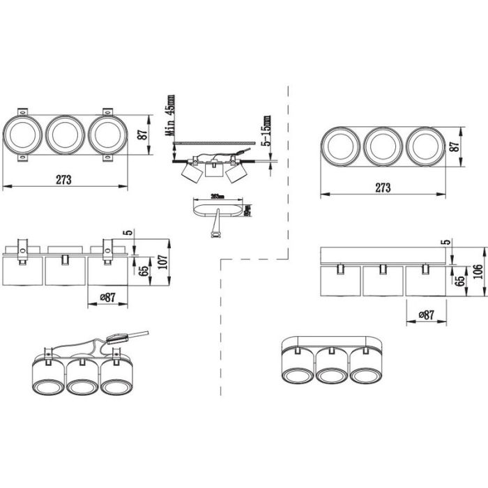 Plafoniera moderna bianca, Jorno, 3,5W, 3000K LED
