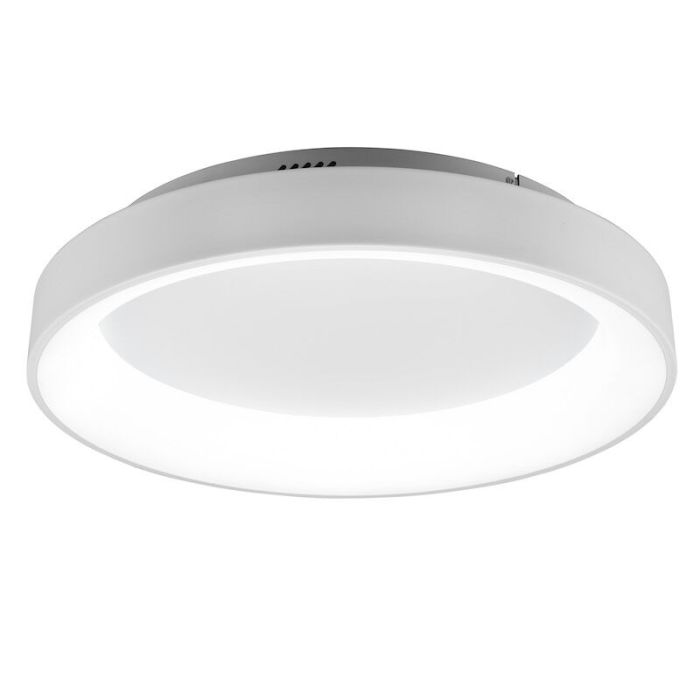 Plafoniera moderna bianca, Jered, 48W, bianco regolabile tra caldo e freddo LED, con telecomando