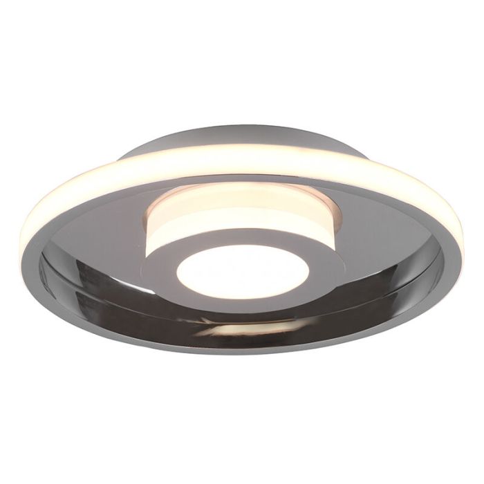Lampada da soffitto da bagno moderna cromata, Kayla, 28W, 3000K LED, IP44