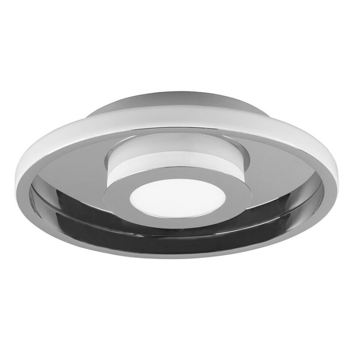 Lampada da soffitto da bagno moderna cromata, Kayla, 28W, 3000K LED, IP44