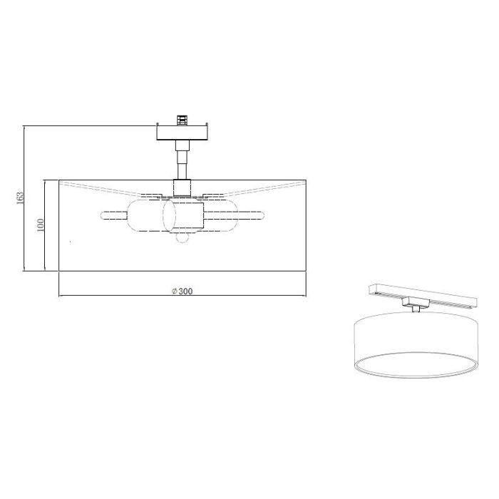 Lampada da soffitto Oliver grigia per illuminazione a binario a 2 fasi