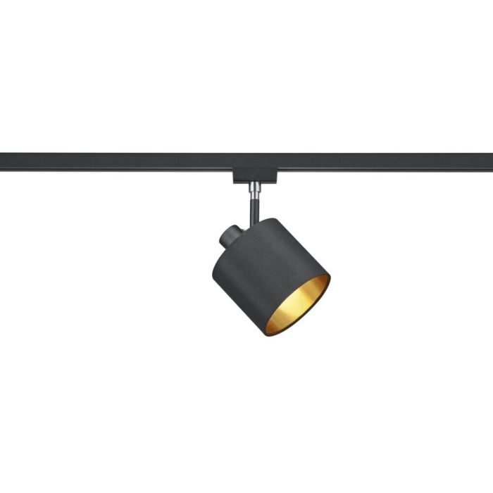 Spot Koge nero/dorato per illuminazione a binario a 2 fasi