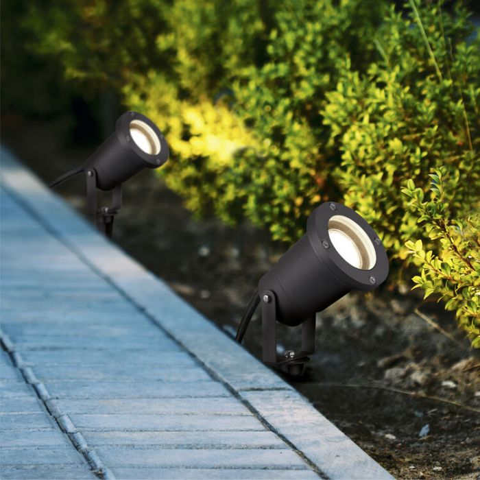 Faretto da giardino moderno antracite, Tau, IP65
