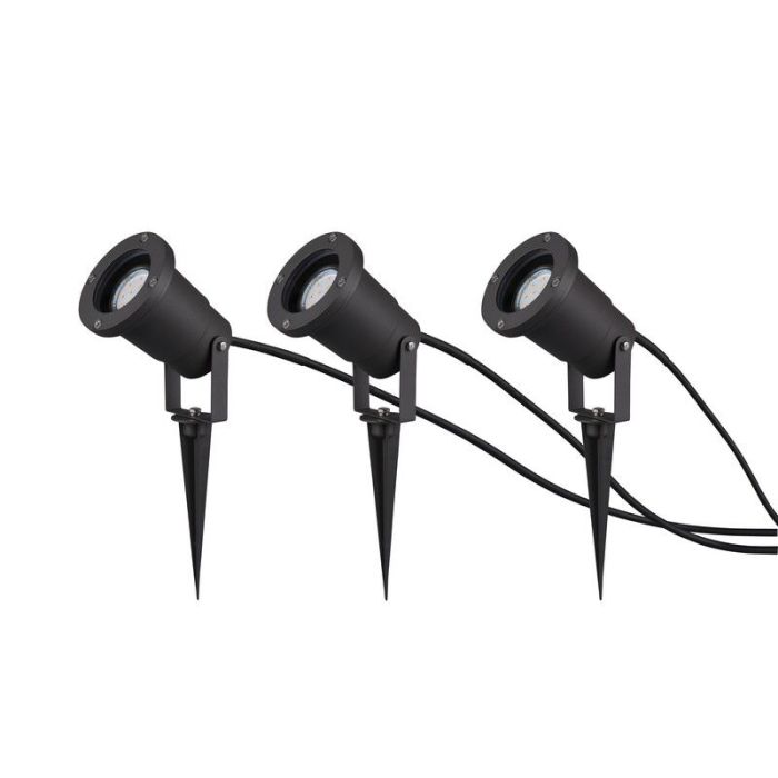 Faretto da giardino moderno antracite, Tau, IP65