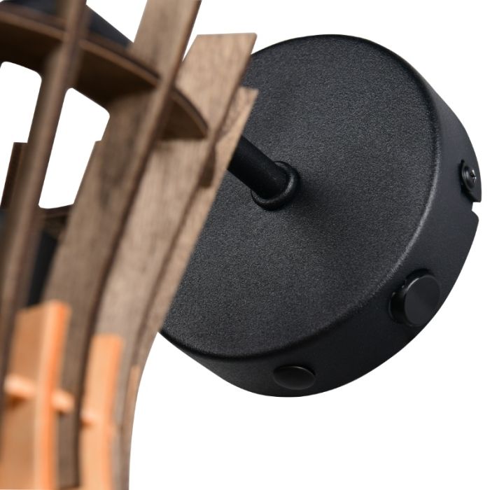 Applique da parete legno rustica, Peer, con interruttore