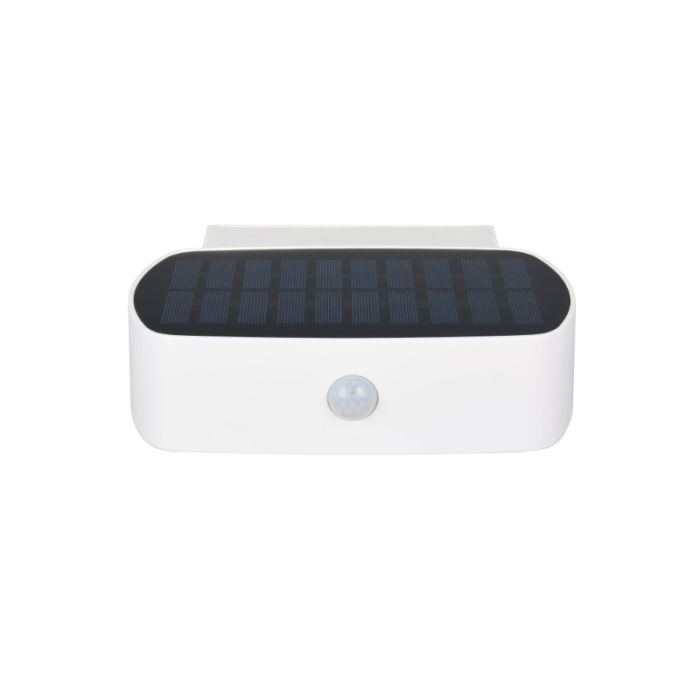 Applique da esterno solare moderna bianca, Pytsje, 6W, 4000K LED, IP44, con interruttore