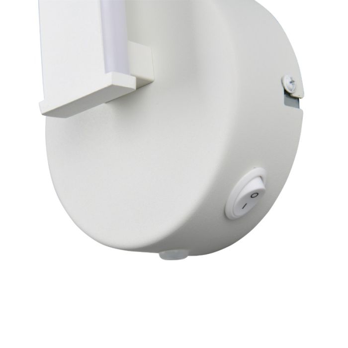 Applique da parete design bianca, Quirinus, 11W, 4000K LED, con interruttore